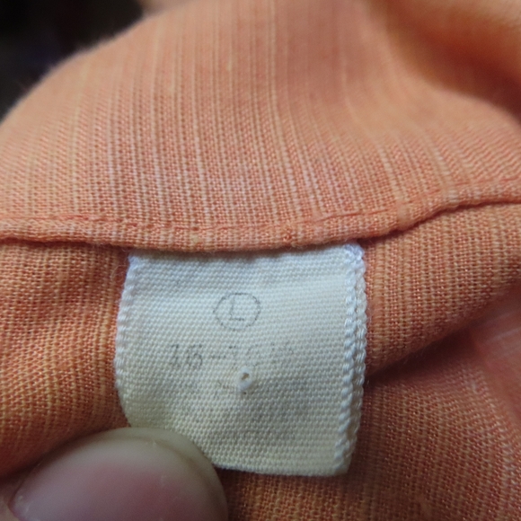 vintage 50s 60s permanent press unbranded loop collar shirt orange L 16-16.5 - Picture 10 of 10